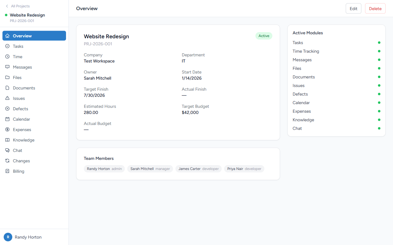 Tasks and issues