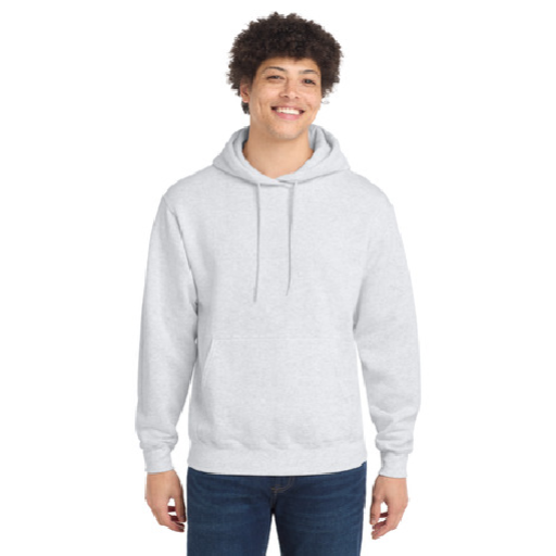 Adult Fleece Pullover Hoodie in Ash, front view