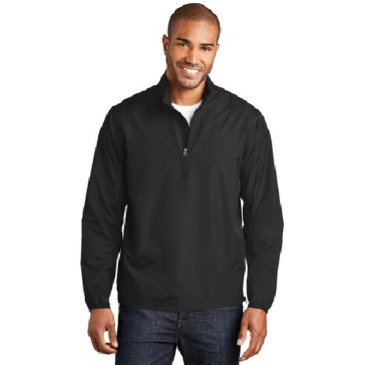Adult Port Authority Half-Zip Pullover in Black, front view