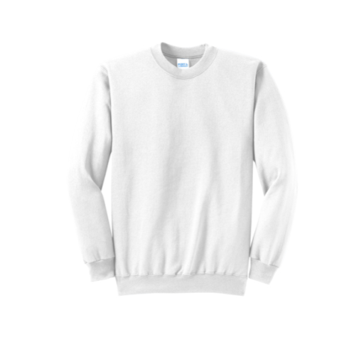 Adult Unisex Crewneck Sweatshirt in White, front view