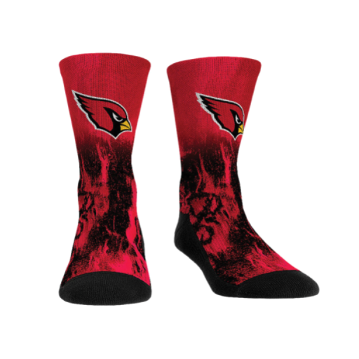 Cardinals Crew Socks in Black, front view