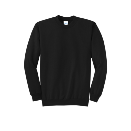 Youth Fleece Crewneck Sweatshirt in Jet Black, front view
