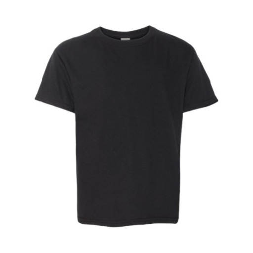 Youth Go Cards Softstyle T-Shirt in Black, front view